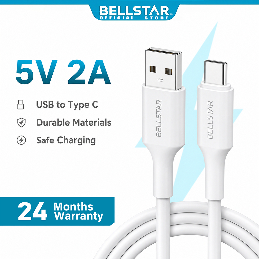 BELLSTAR Kabel Data USB to Type C 5V2A 10W Kabel Charger Type C Untuk HP Android Samsung Xiaomi Redm
