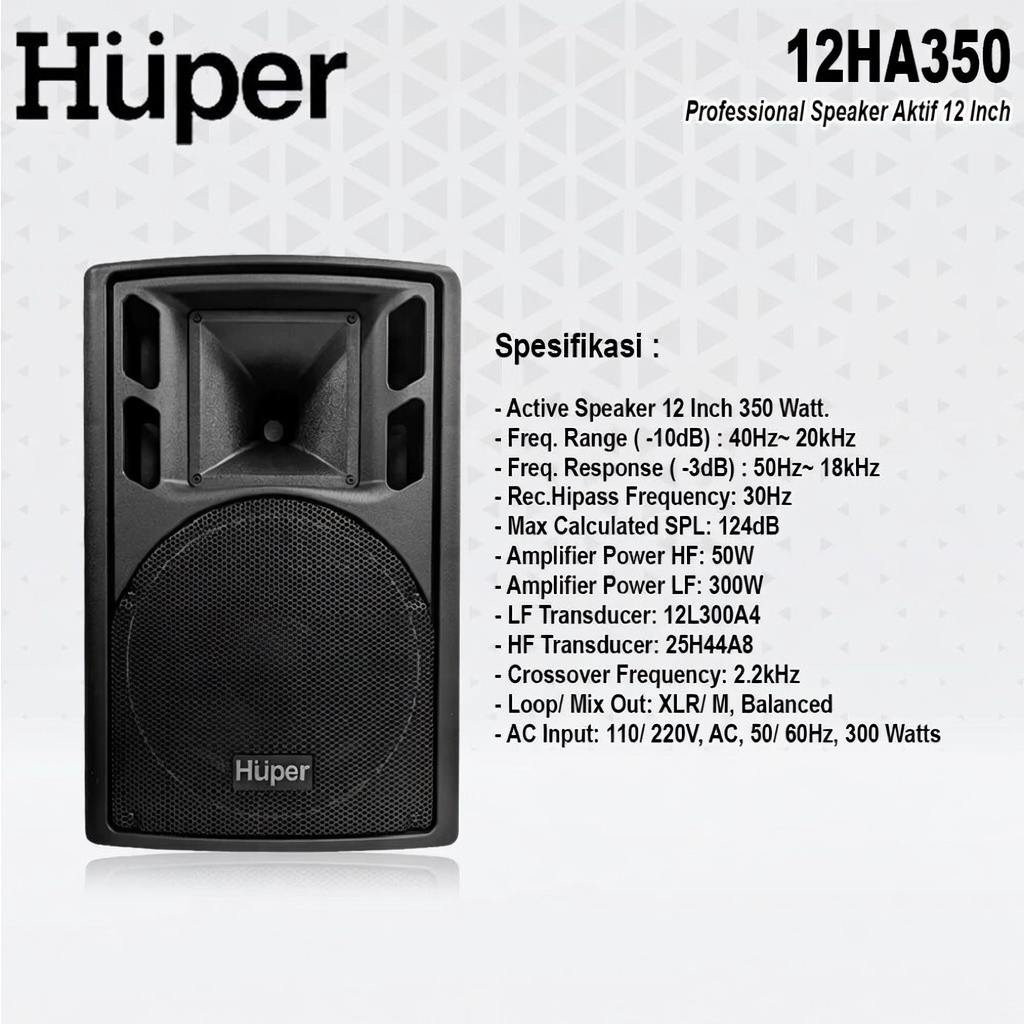 Speaker Active Huper 12HA350 / 12 HA 350 (12 Inch) (1 buah)