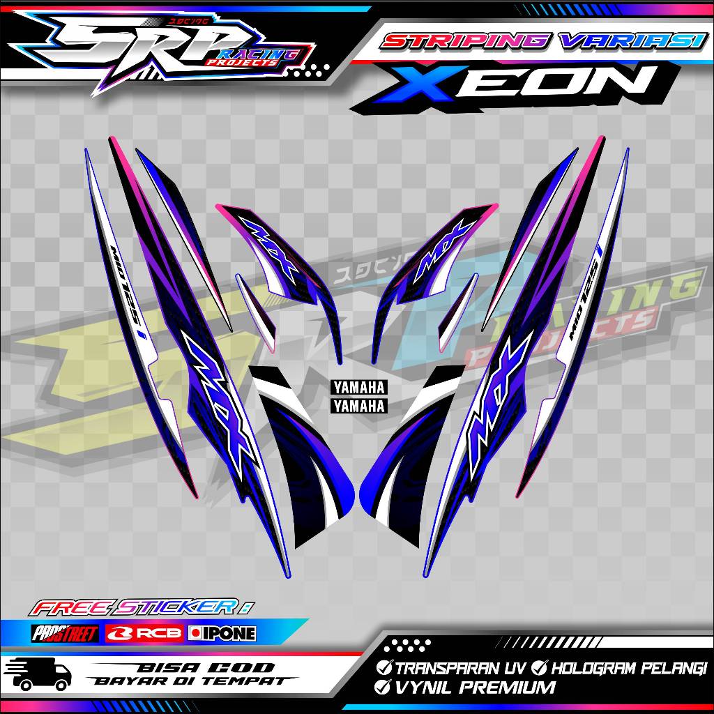 STRIPING VARIASI YAMAHA XEON 125 ORI MX / STICKER LIST VARIASI MOTOR XEON 125