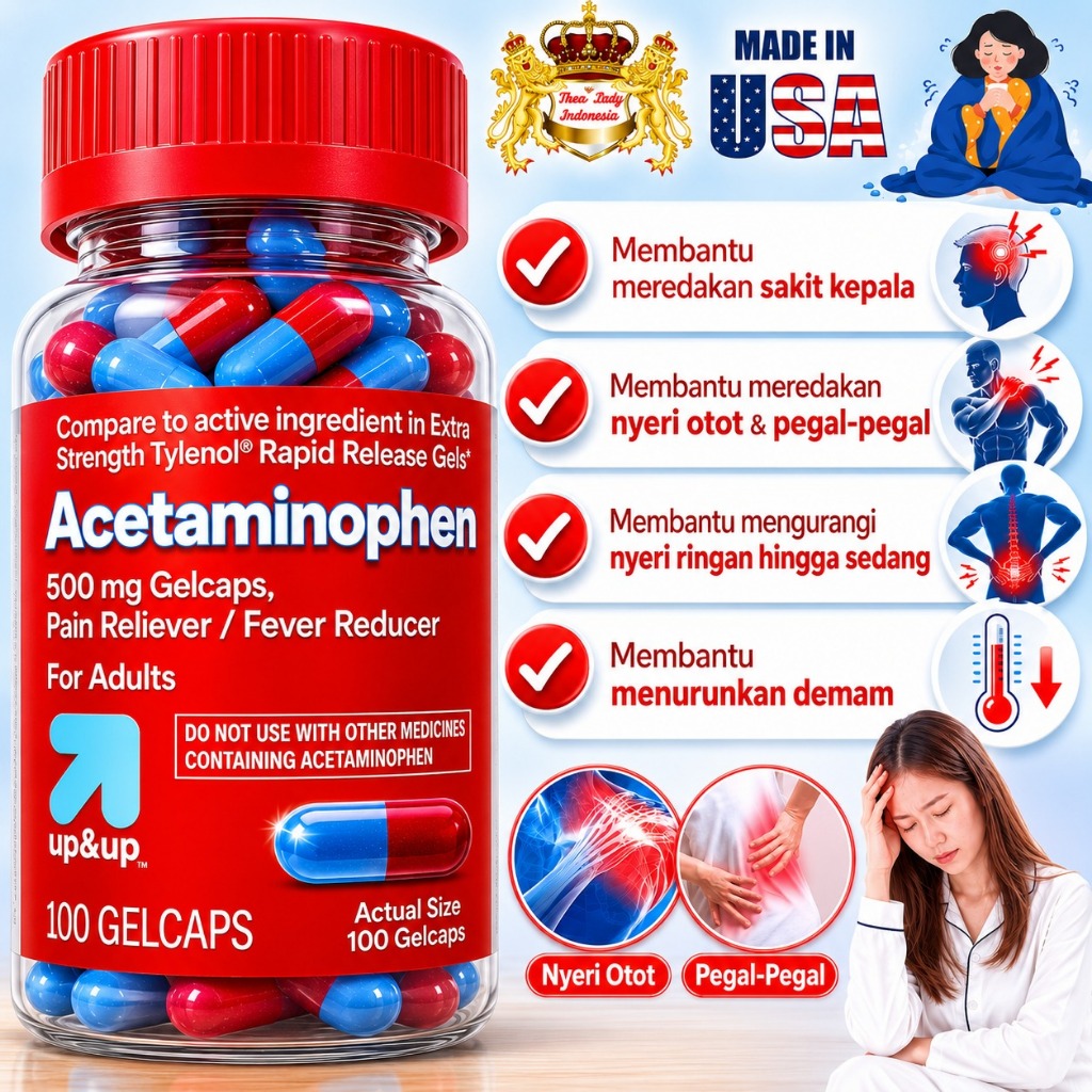 USA Up & Up Acetaminophen Pain Reliever/ Fever Reduce 500mg – 100 Caps