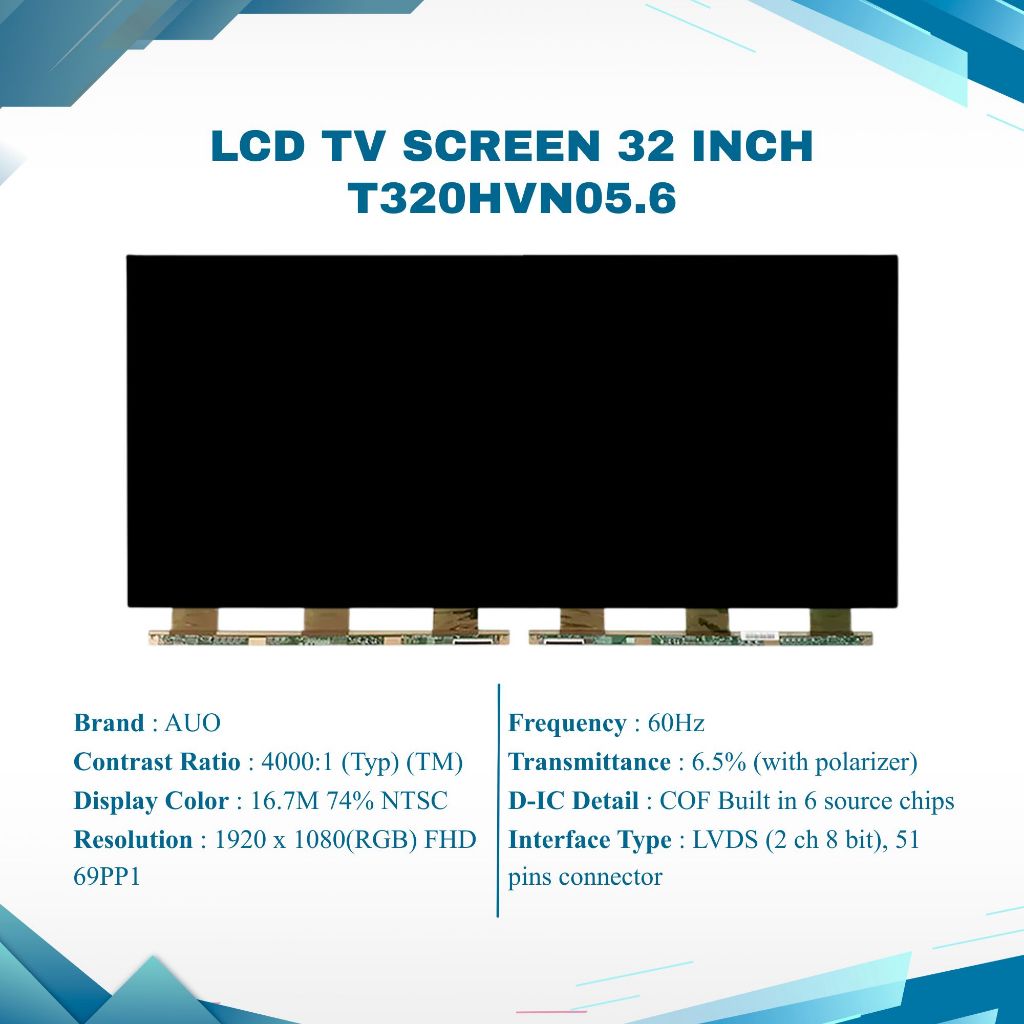 AUO LCD TV SCREEN 32 INCH ORIGINAL T320HVN05.6 T320XVN02.H T320HVN05.D