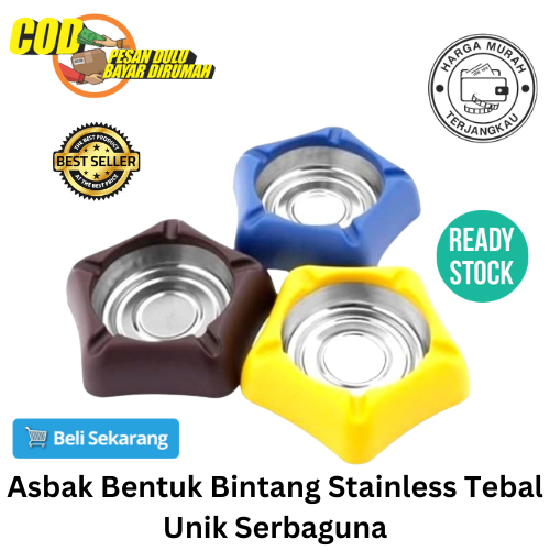 [BISA COD] PROMO Asbak Bentuk Bintang Stainless Tebal Anti Karat Unik Serbaguna Asbak Bintang Asbak 