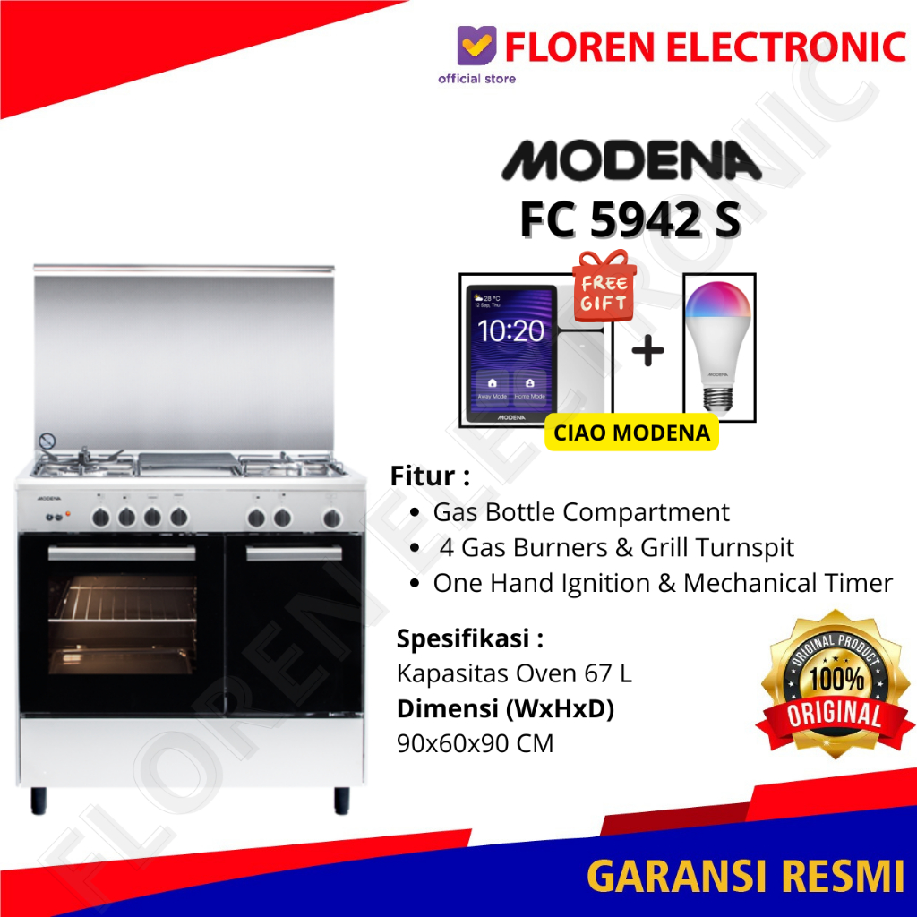 Modena kompor Freestanding FC 5942 S / FC5942S/ 5942S