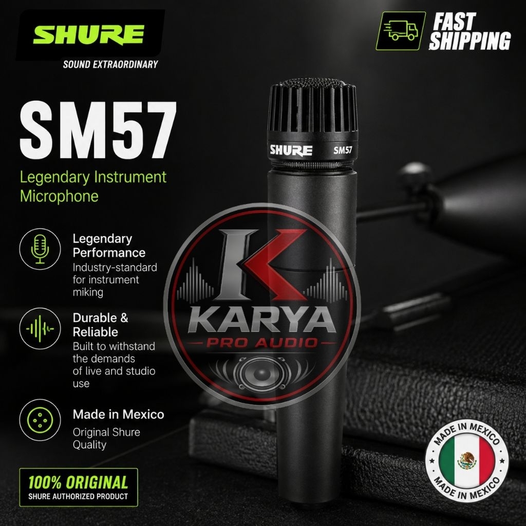 Mic Kabel Legendary Instrumen SHU RE SM57 / SM-57 Original Made In MEXICO