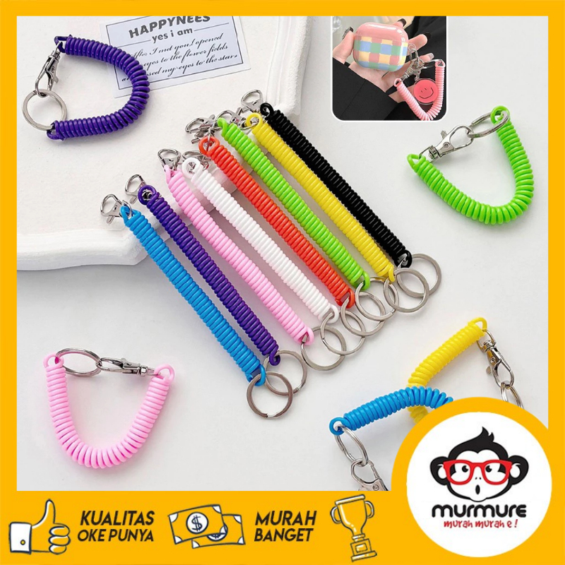 MURMURE | GANTUNGN KUNCI MOTOR SPIRAL GANTUNGAN SPIRAL BESAR / GANTUNGAN KUNCI MOBIL TALI KARET TALI