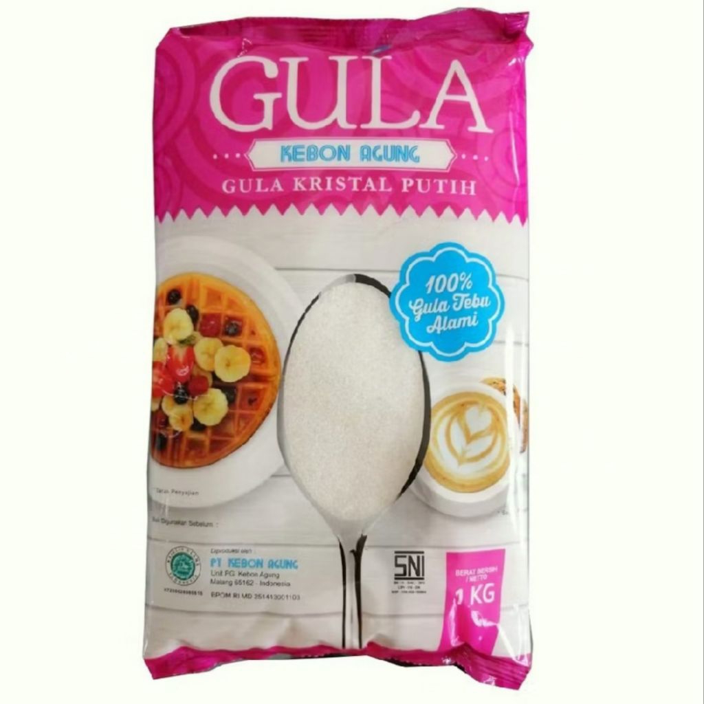 Gula Pasir Kristal Kebon Agung kemasan 1 kg
