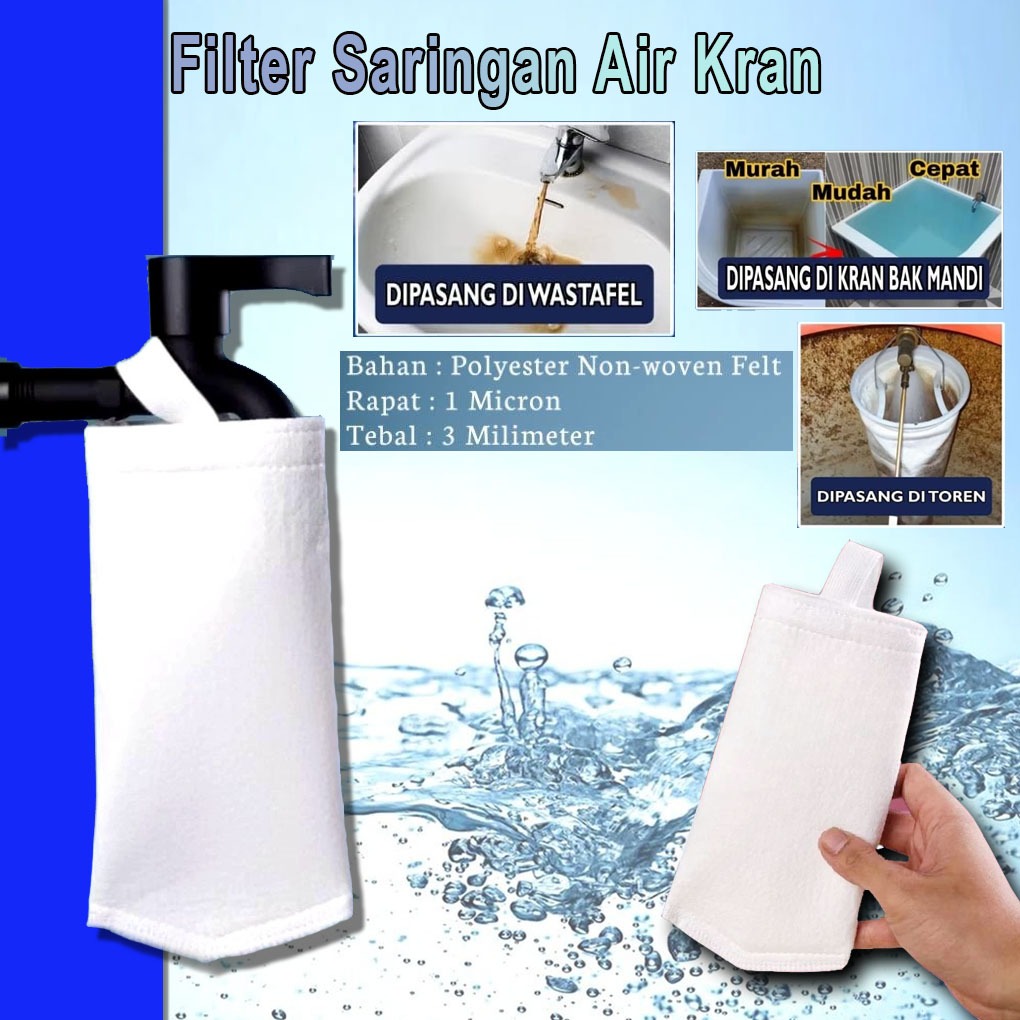 GBS Filter Bag Saringan Penjernih Air Keruh 1 Mikron Kantong Saringan Air Keran - Filter Air Kran Ka