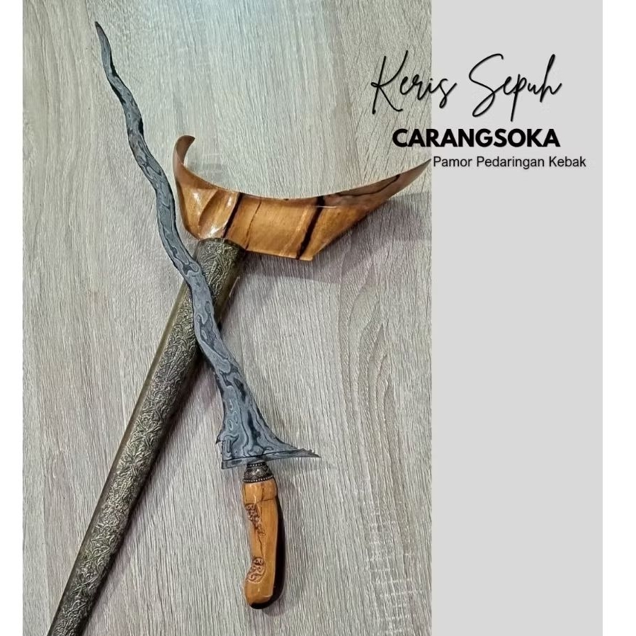 Keris Sepuh Carangsoka Pamor Pedaringan Kebak Warangka Brangah Jogja - Keris Sepuh Antik