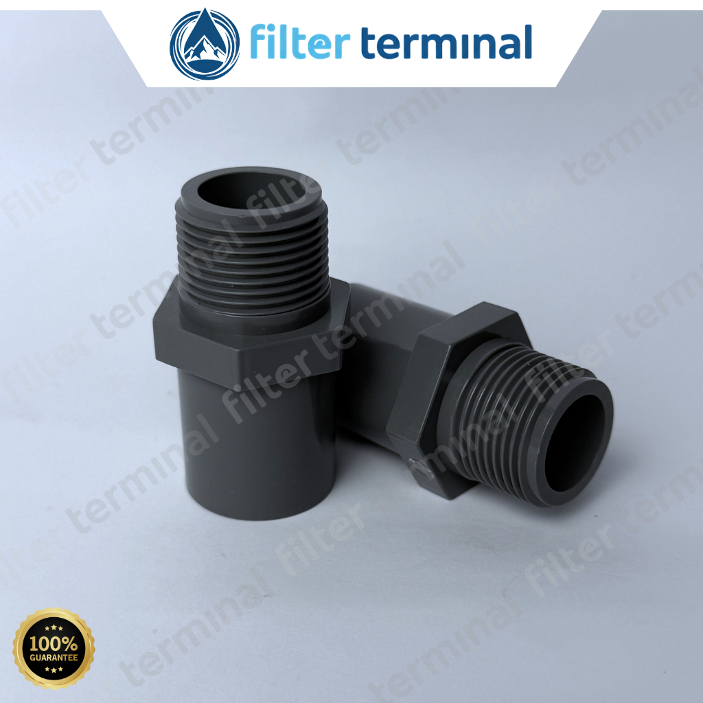 Sok Drat Luar 3/4 x Pipa 1/2 - Sok Drat Luar 3/4" x Pipa PVC 1/2" - Fitting Pipa PVC Drat 3/4 - Pipa