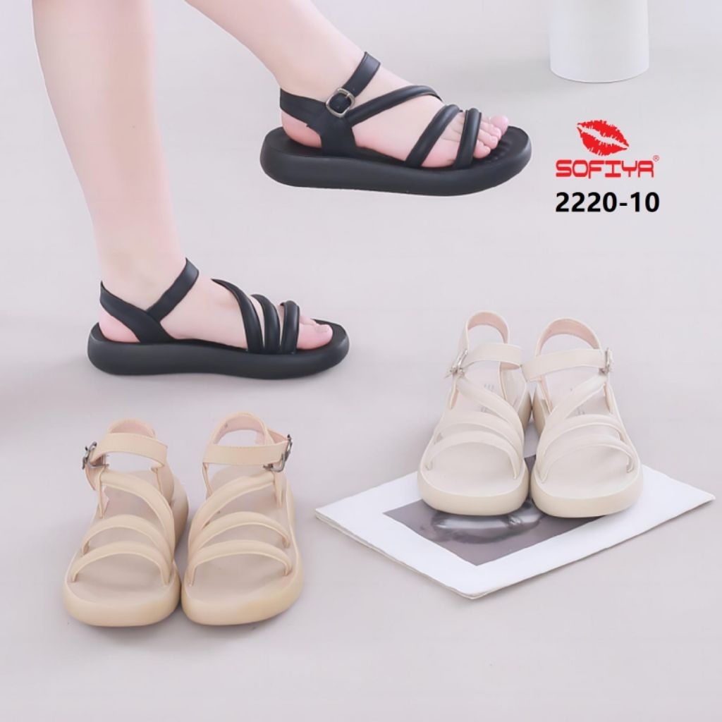 SOFIYA ORI 2220 10 SANDAL WANITA IMPORT / SENDAL WEDGES TALI BELAKANG/ SANDAL WEDGE SLINKBACK 3CM/ S