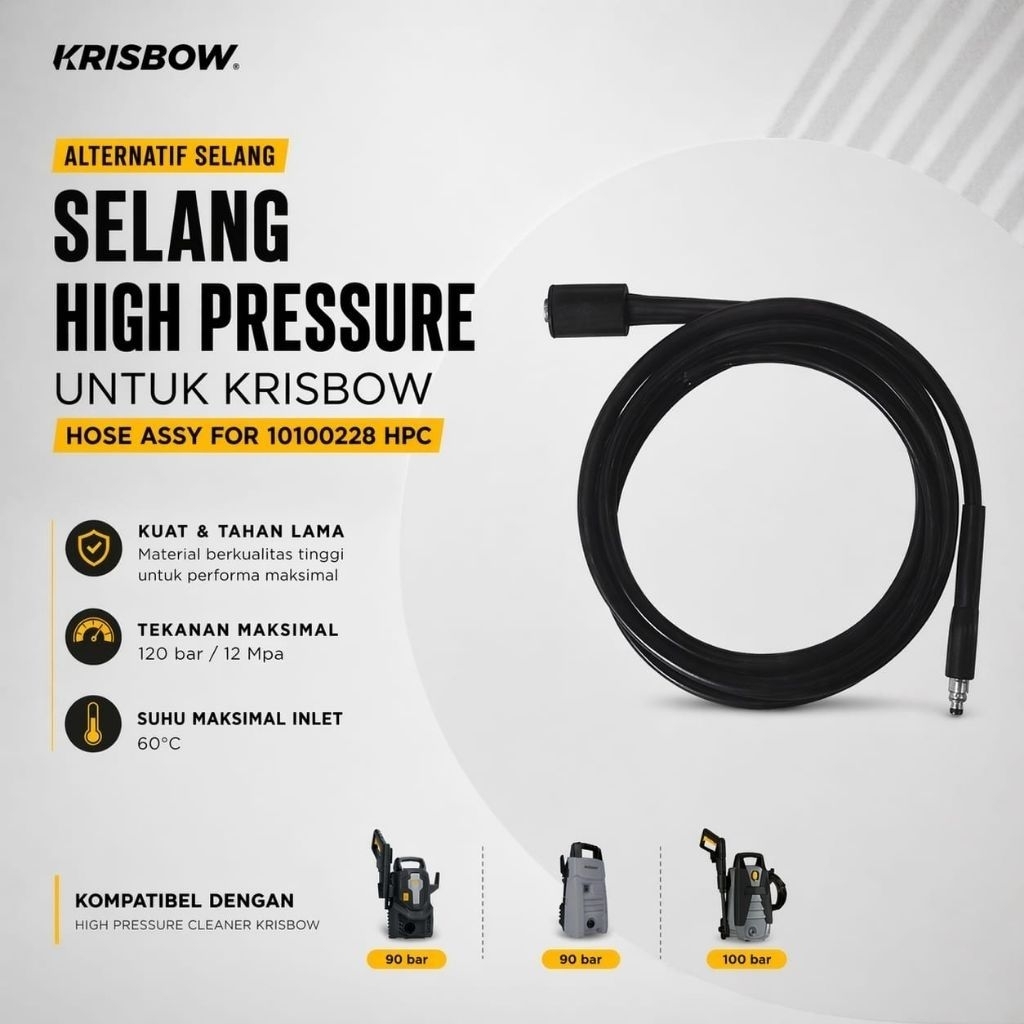 Selang high pressure krisbow / jet washer krisbow / Selang Jet Cleaner Krisbow 5 Meter