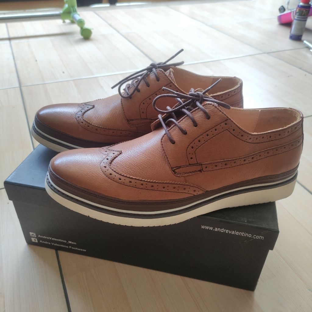 preloved sepatu semi formal andre valentino size 42 boot leather oxford shoes