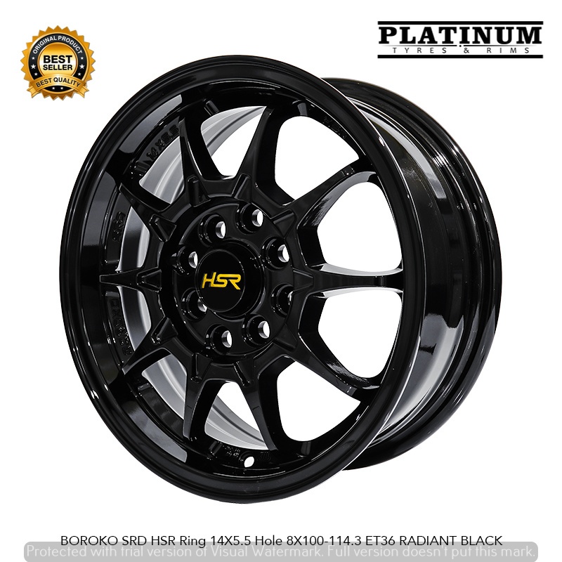 VELG HSR WHEEL BOROKO SRD RING14 HITAM FOR AVANZA XENIA SIGRA BRIO AGYA AYLA