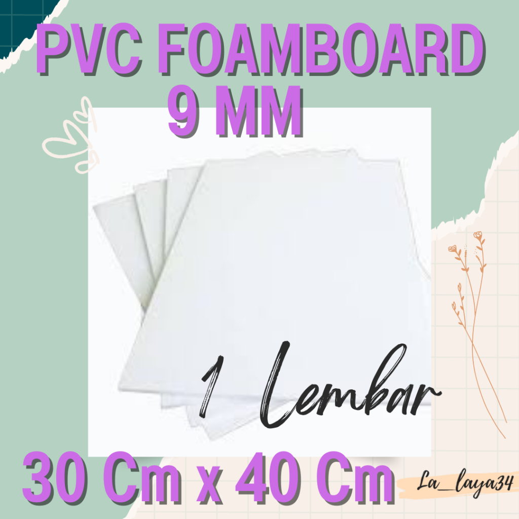 PVC Foam Board 9mm 30x40cm Papan Lembaran Putih