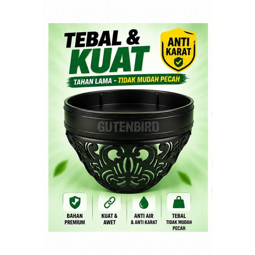 GUTENBIRD ~ Tebok Sangkar Lovebird Plastik Tebal Diameter 34 cm | Wadah Telek Kandang Kapsul Burung 