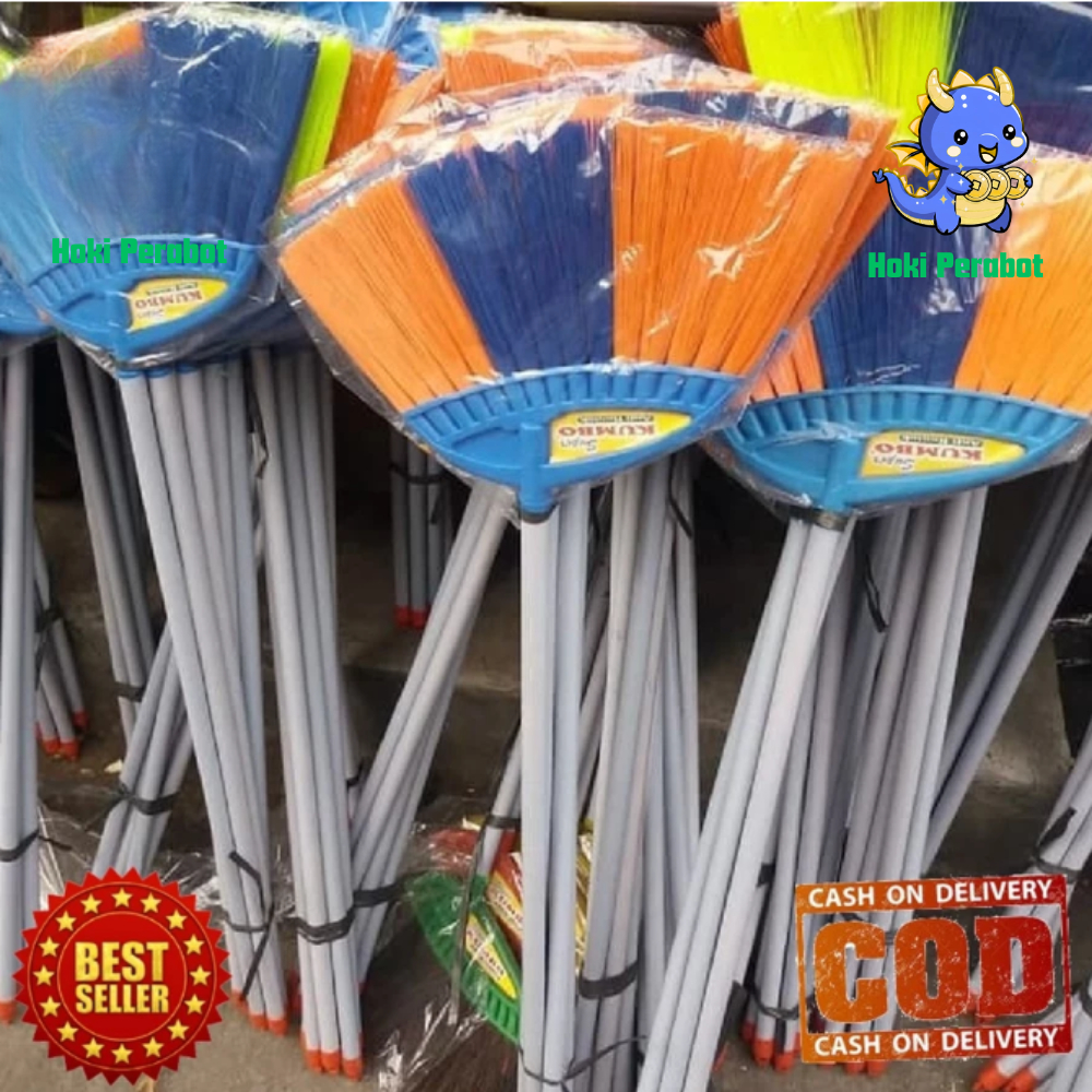 Sapu panjang besar Plastik Murah Kumbo/ Sapu Ijuk Plastik nylon tebal bersih