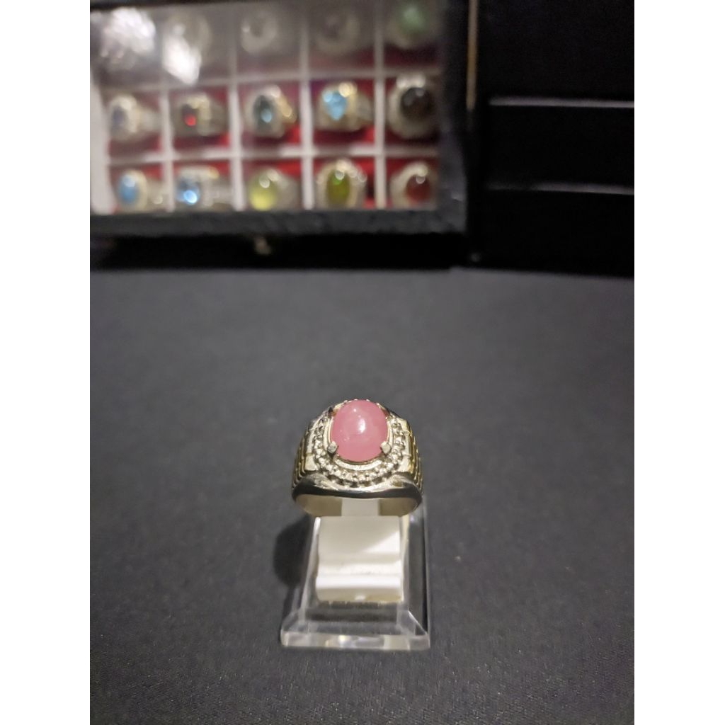 Batu Natural Ruby Red Pinkish Ruby Star 11