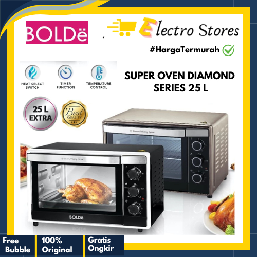 BOLDe Super Oven Diamond Series 25L - Pemanggang Listrik 25 Liter Low Watt Diamond Heating