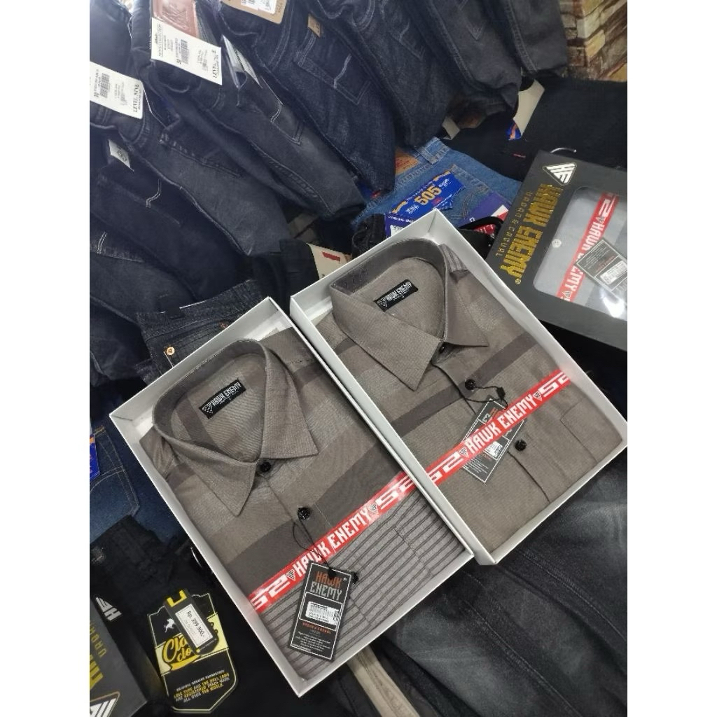 HAWK ENEMY- KEMEJA KOTAK HAWK ENEMY PREMIUM LENGAN PENDEK SIZE M L XL