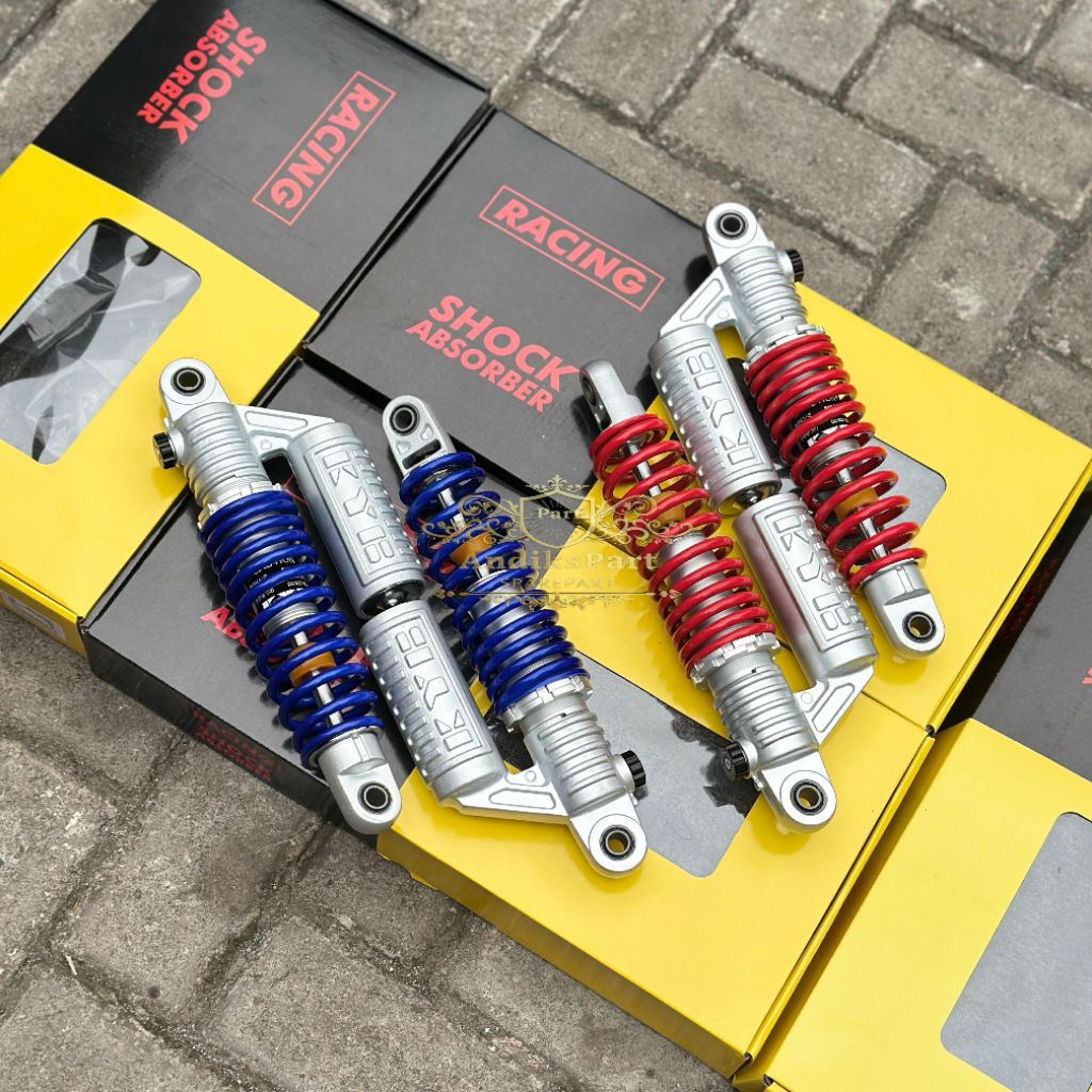 Skok belakang KYB dus kuning tabung non klik barang baru/ Skok KYB uk 320mm biru dan merah