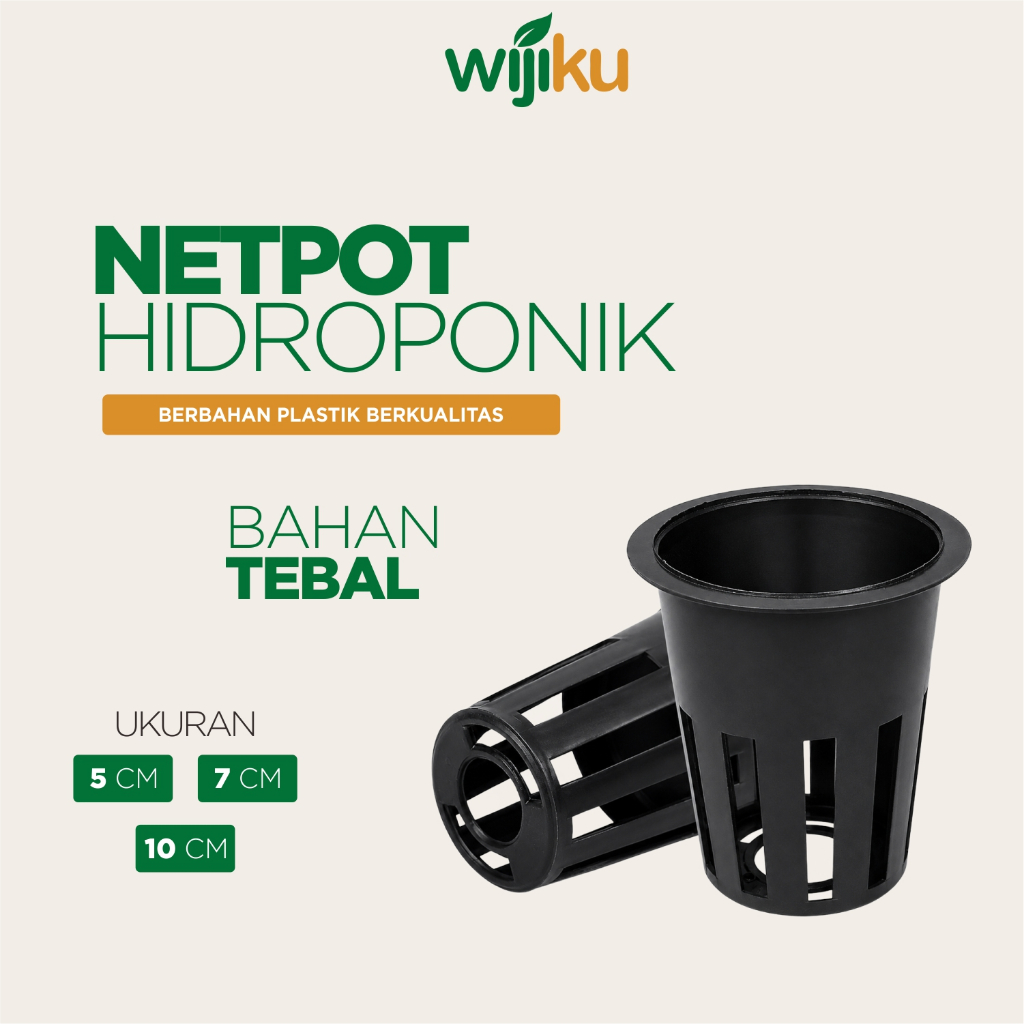 Wijiku - Netpot Hidroponik Net Pot Plastik Tanaman Hidroponik Tempat Wadah Perlengkapan Tanaman