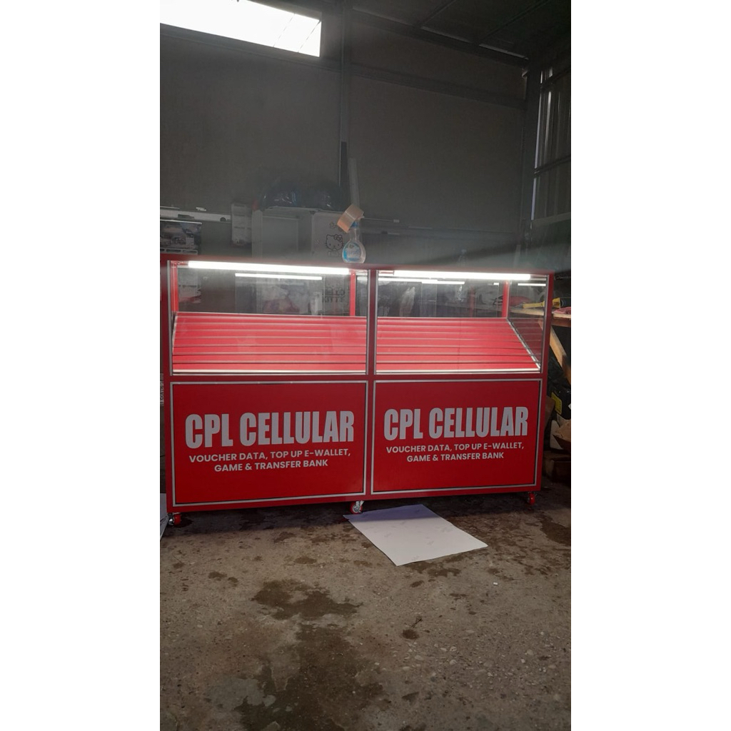 etalase konter panjang 1,5m tinggi 1m (baca deskripsi)