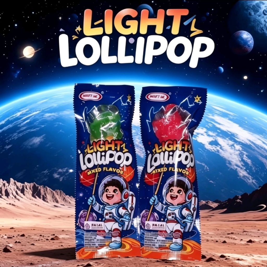 PERMEN LOLLIPOP LAMPU PERMEN LAMPU PERMEN MENYALA Makanan viral jajanan Snack makanan anak laki-laki
