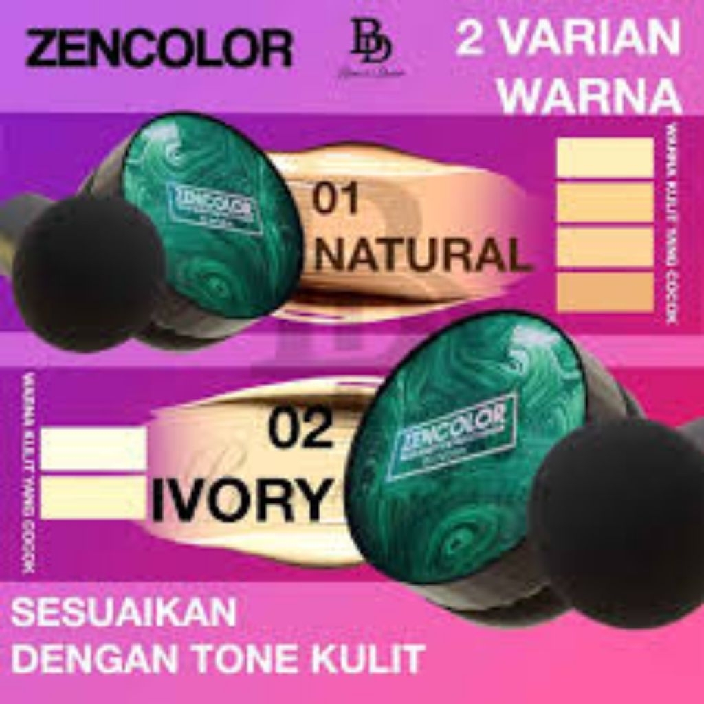 Bedak Glowing BB Cream Zencolor Anti Air Tahan Lama