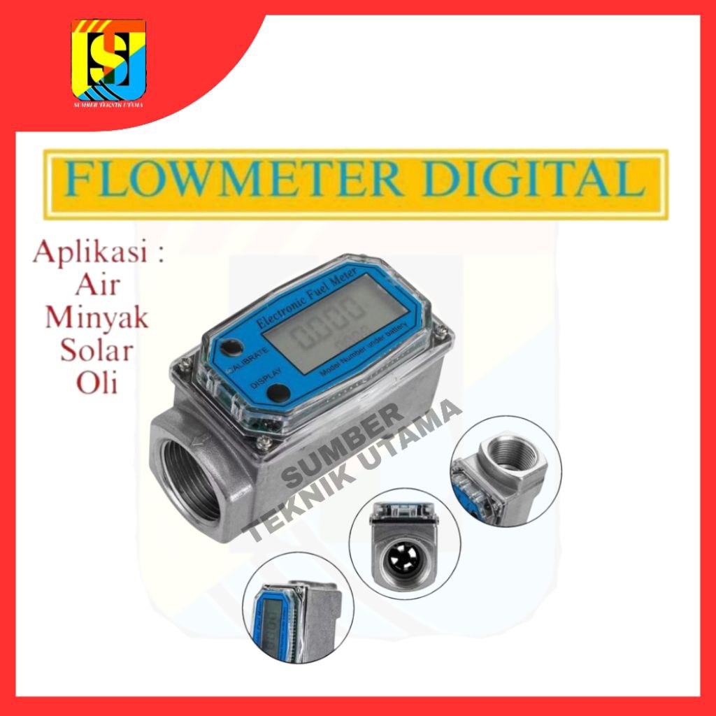 Flow Meter Solar Digital Flow Meter Turbine 1inch