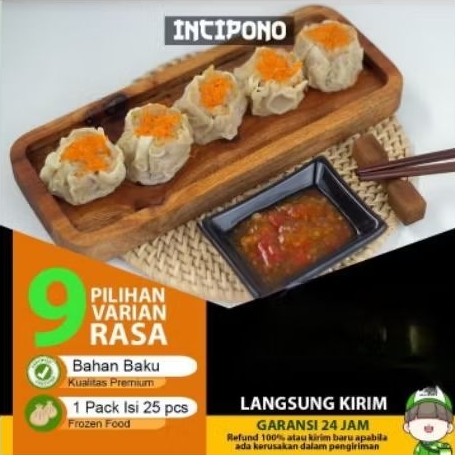 Incipono Dimsum Frozen 1 pax=isi 25 pcs Halal Premium