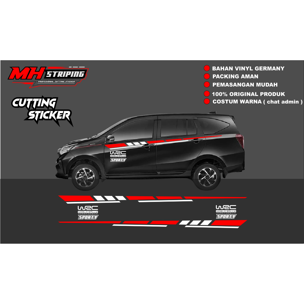 stiker mobil sigra motif terbaru 2026 costum striping terbaru mobil sigra  list body mobil sigra
