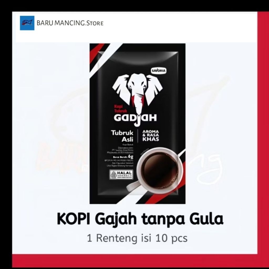 kopi tubruk gajah asli tanpa gula 1 renteng