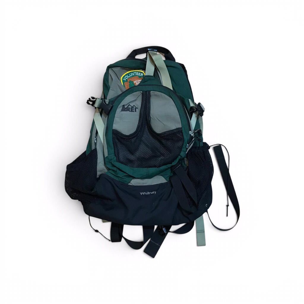 Vintage Rei Alpine Backpack Dark Forest Green Rucksack mount whitney  Many layer many pocket   Backp