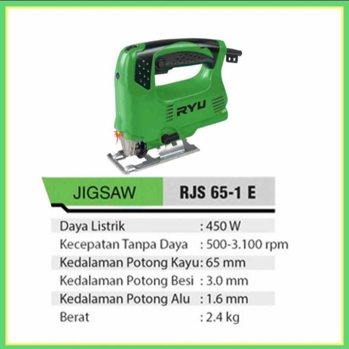 Mesin jigsaw gergaji listrik potong triplek kayu TEKIRO RYU RJS 65-1E