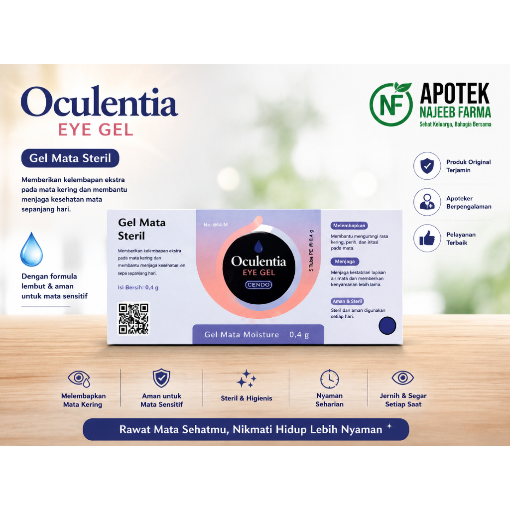 Cendo Oculenta Eye Gel  MINIDOSE 5 Gr - Gel Mata dengan Vitamin A untuk Meredakan Iritasi