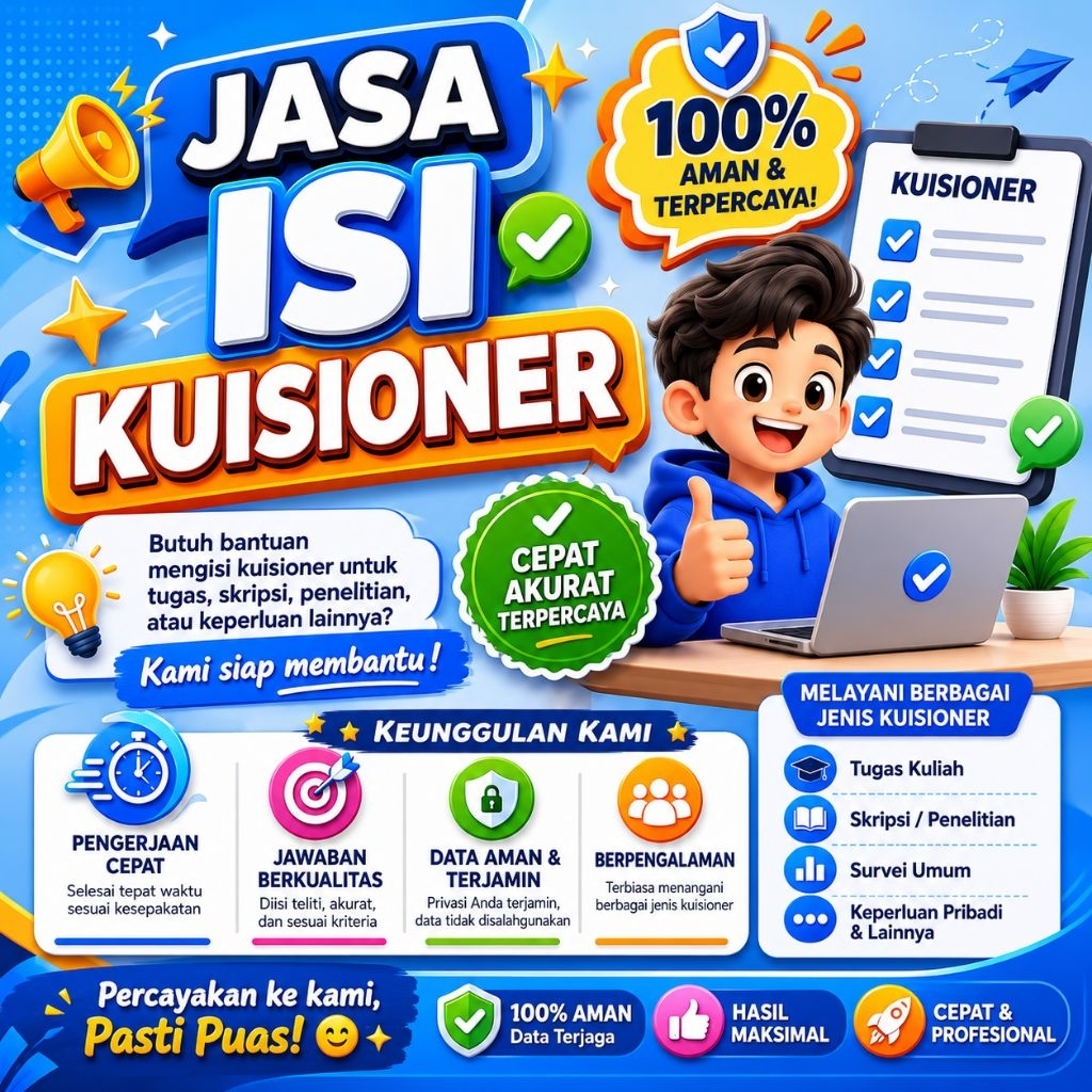Jasa Isi Kuisioner Real Human & Aman