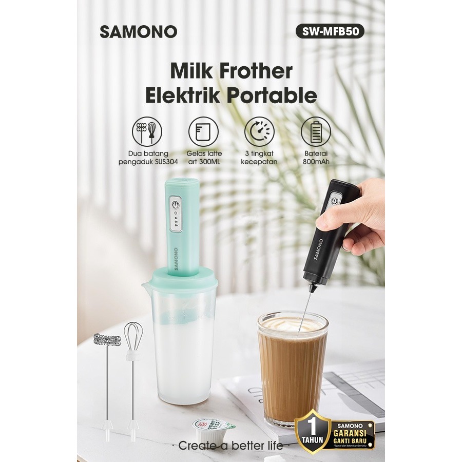 samono SW-MFB50 Milk Frother Elektrik Portable