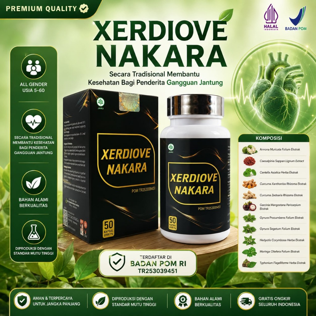 Xerdiove Nakara - Obat Penyempitan Penyumbatan Jantung - Pembengkakan Jantung - Jantung Aritmia