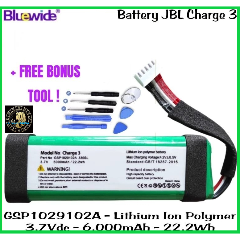 Batre / Baterai / Battery Original Replacement Bluetooth Speaker JBL Charge 3 - GSP10 warna hijau ka