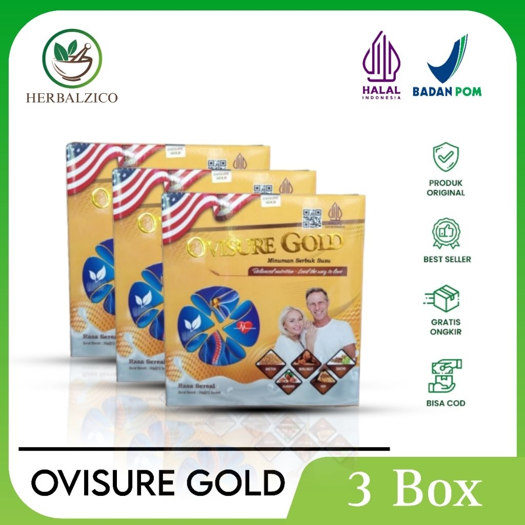 OVISURE GOLD 3 BOX ASLI ORIGINAL SUSU TULANG DAN SENDI