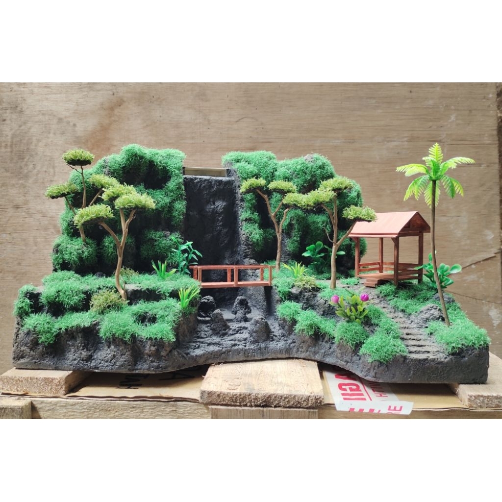 Hardscape tebing air terjun masuk aquarium ukuran 50x30x30cm