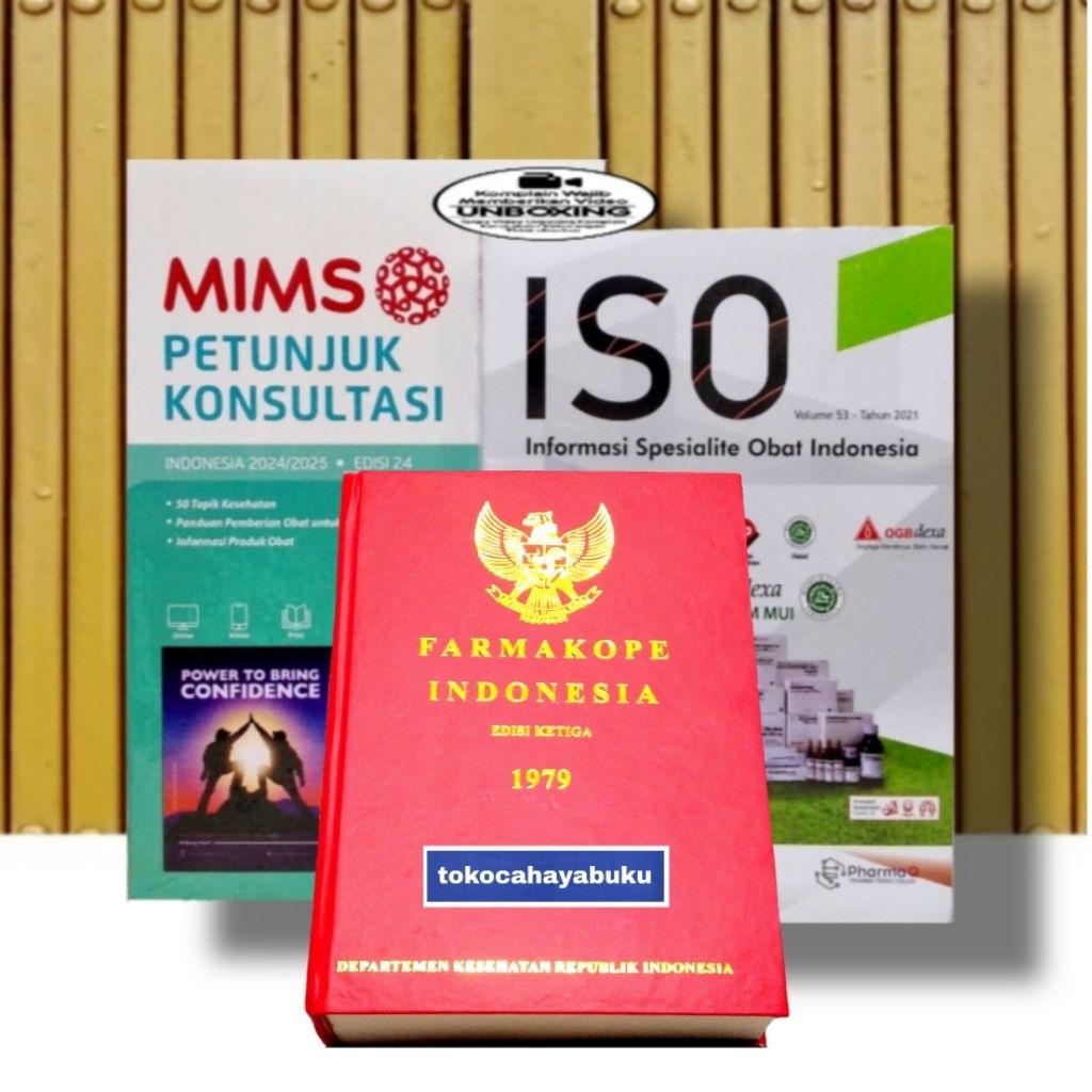 Paket 3 Buku Farmasi ; ( FI 3 ) Farmakope Edisi 3, MIMS Konsultasi th. 2025 , ISO Indonesia