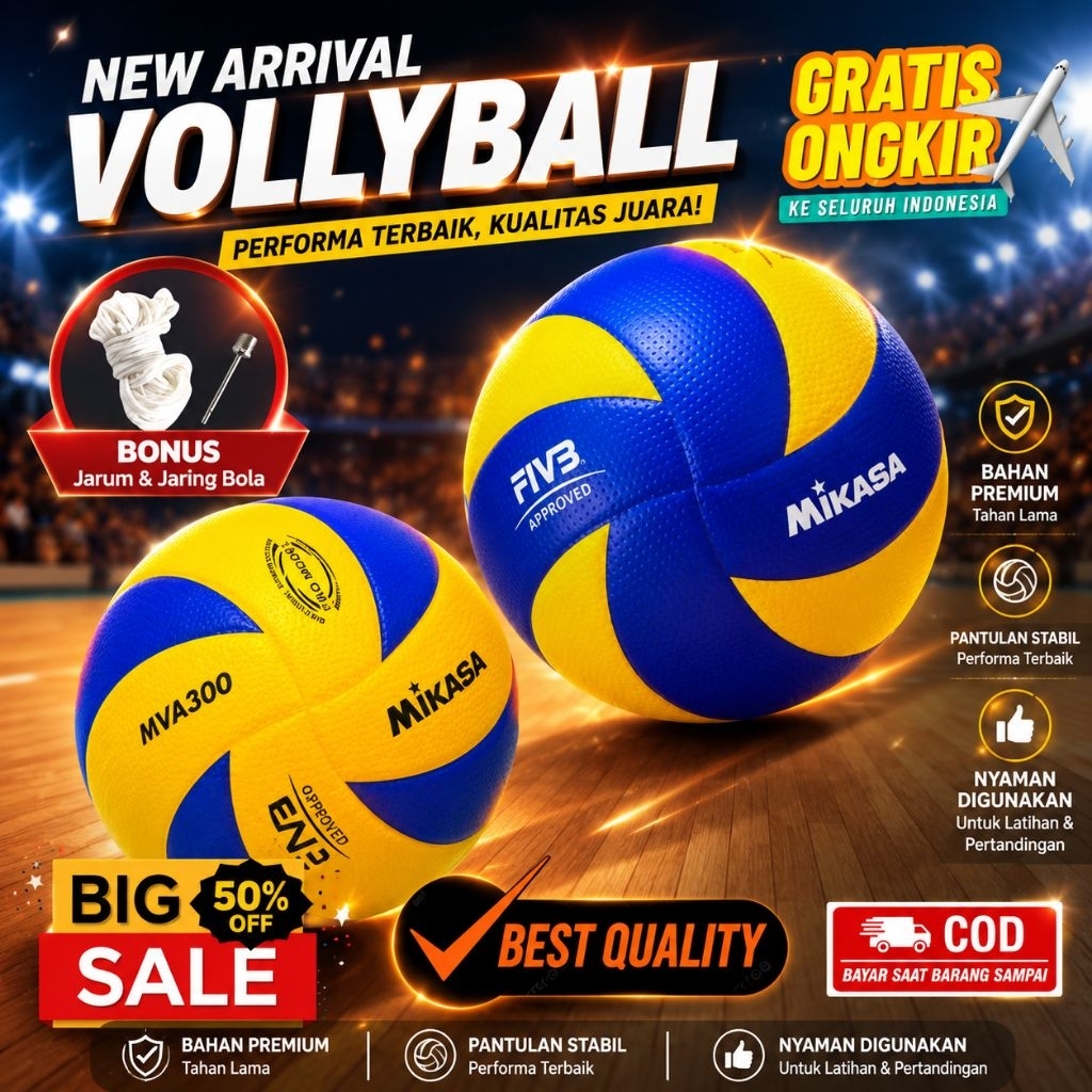 bola voly volley bal mva300 mv2200 supergold v300w ball voli