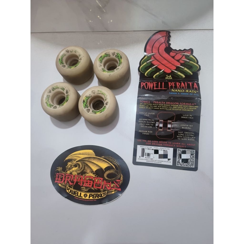 Powell Nano rat rats wheels Skateboard Peralta Dragon Formula 54mm 97a Durometer Second 2nd Original