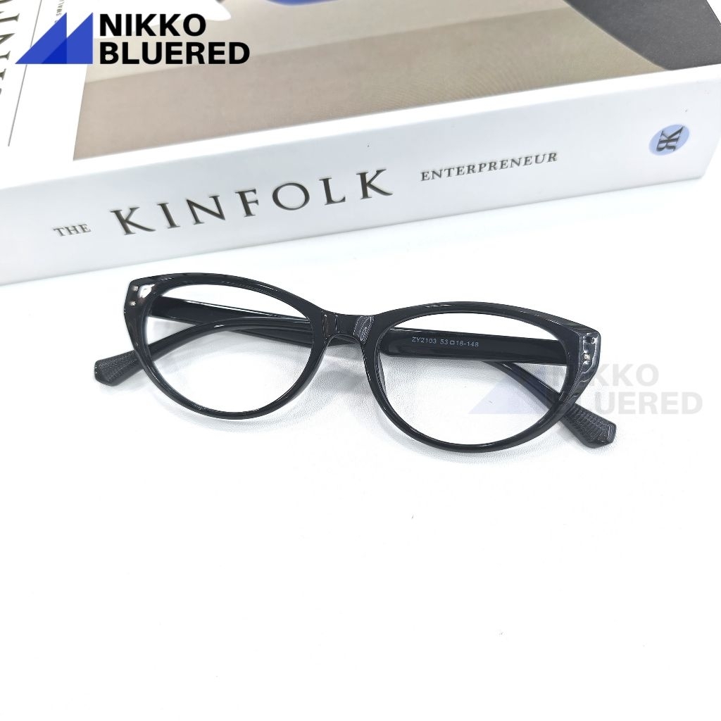 Kacamata Cat Eye ZY2103 Glasses with Heart Detail Wanita Kekinian