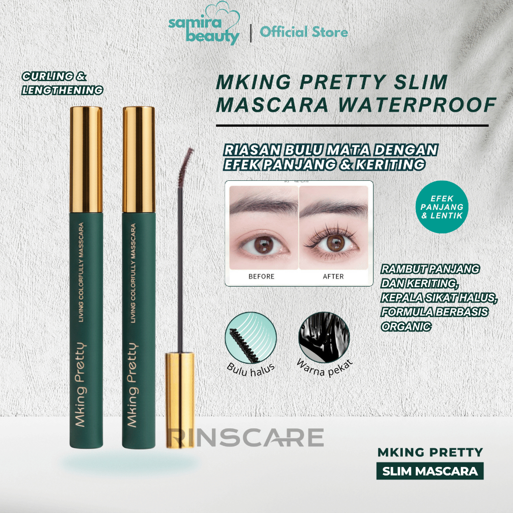 [ MKING PRETTY MASCARA ] Mascara Black & Slender Memanjangkan Bulu Mata Waterproof Mking Pretty masc