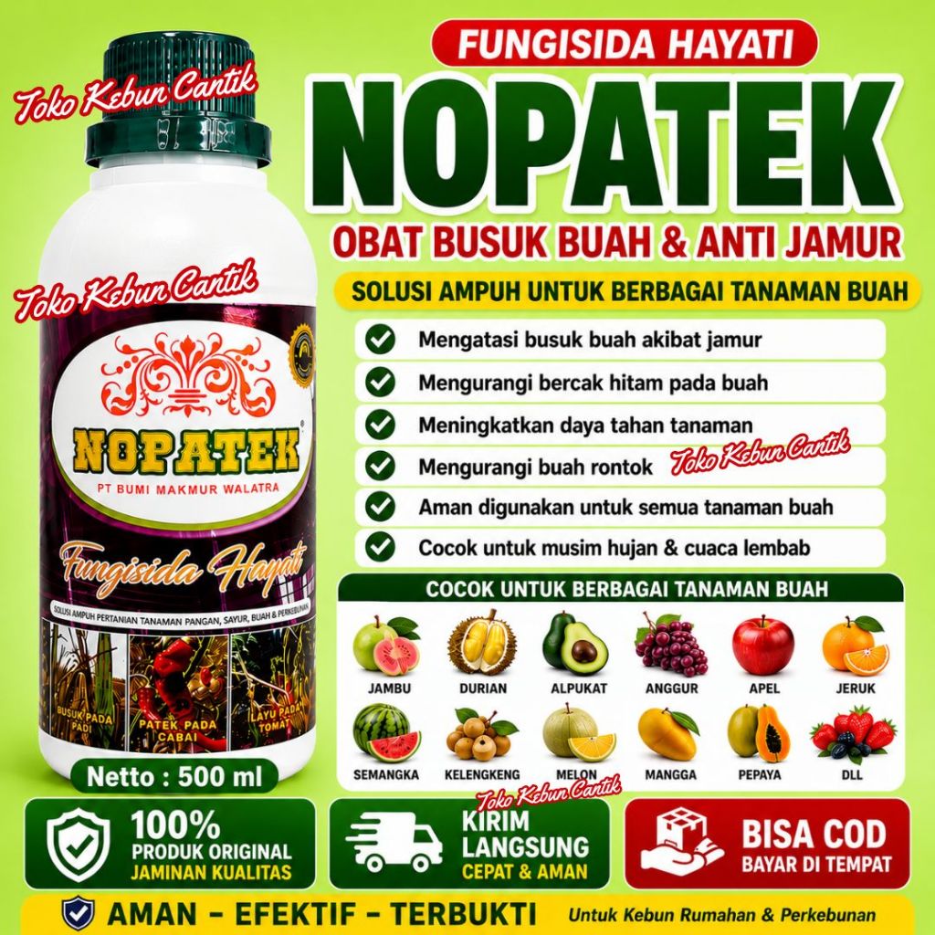 NOPATEK Terlaris Obat Bunga Rontok Buah Rontok Dan Busuk Buah Semua Tanaman Buah