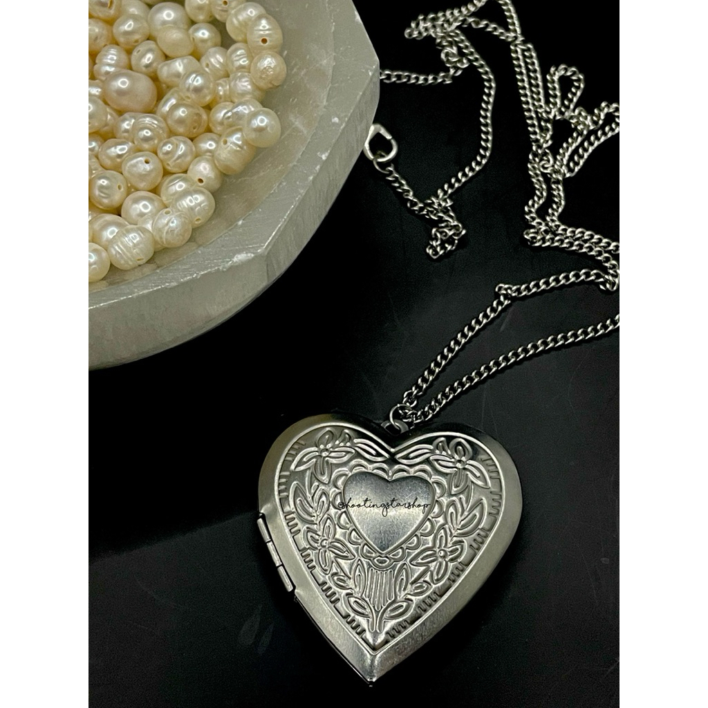 Stainless Steel Locket Necklace | Kalung Locket Aesthetic Vintage Minimalis