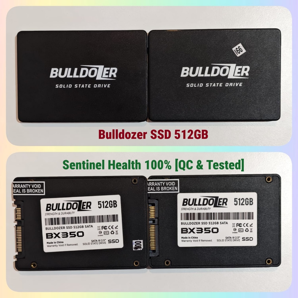 SSD Bulldozer 512 GB Sentinel 100% 512GB Second Bekas SATA Murah 500 SSD Bekas Second Seken Copotan 