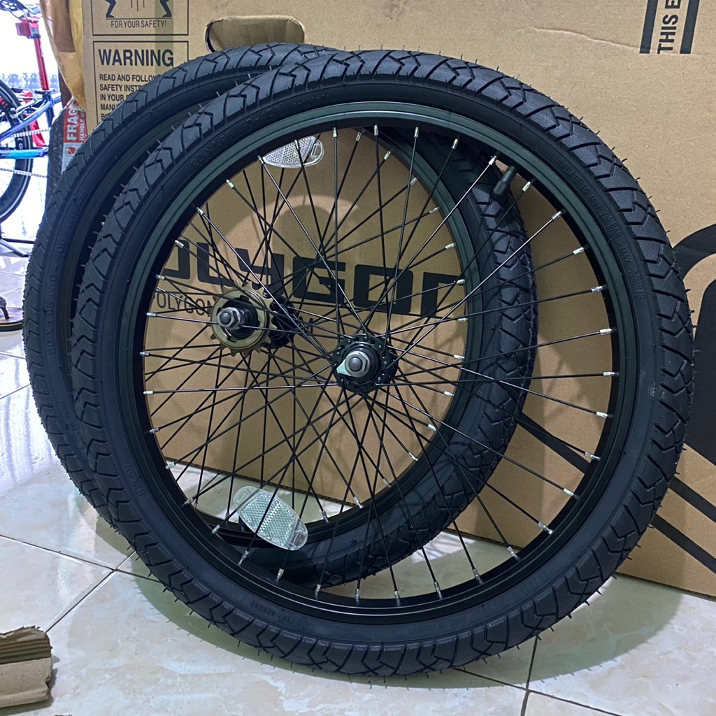 Wheelset BMX 20 Ori Polygon Rogue Alloy/Velg BMX 20 Rogue